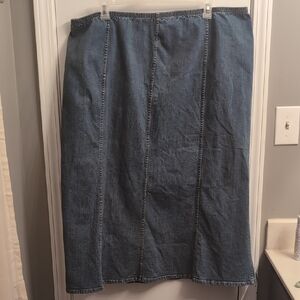 Vintage Avenue Blue Jean Pencil Maxi Skirt Pull On Plus Size 26W Y2K 90s